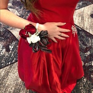 Red Ballgown Dress with Pockets